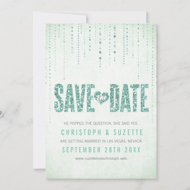 Anúncio de Save The Date com Brilho (Frente)