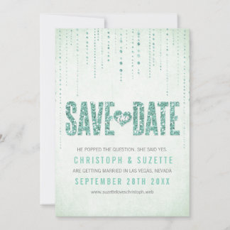 Anúncio de Save The Date com Brilho