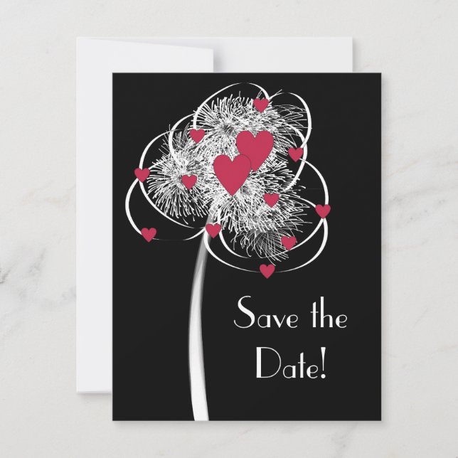 Anúncio de Save the Date com Fogos de Artifício &  (Frente)
