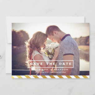 ANÚNCIO DE SAVE THE DATE COM FOIL DE OURO FAUX