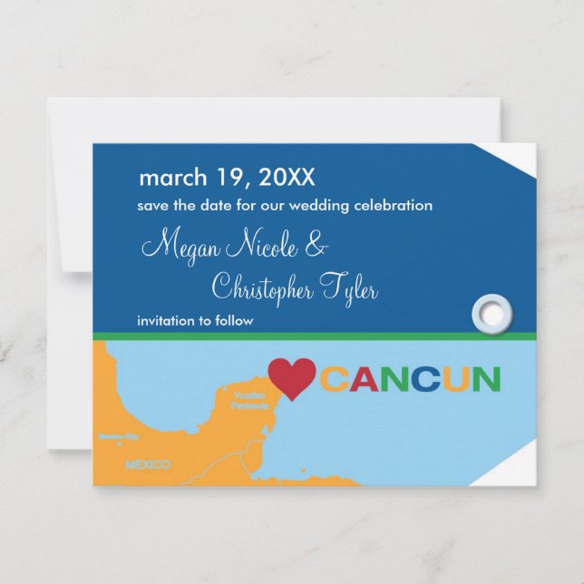Anúncio de Save the Date com Identificador de Baga (Frente)