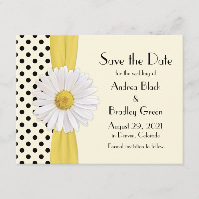 Anúncio de Save the Date com Margarida Shasta Pont (Frente)