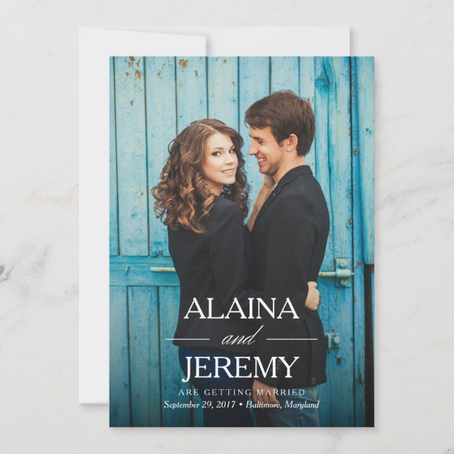 Anúncio de Save the Date com Nomes Bonitos (Frente)