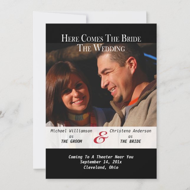 Anúncio de Save The Date com Poster de Filme (Frente)