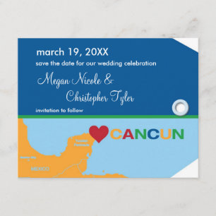 Anúncio de Save the Date com Tag de Bagagem de Can