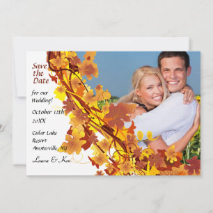 Anúncio de Save the Date da Cascata de Outono