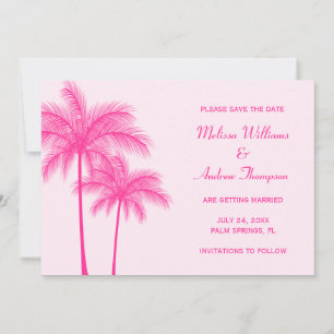 Anúncio de Save the Date da Palmeira Rosa