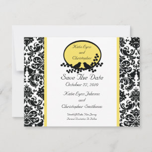 Anúncio de Save The Date Damask & Birds