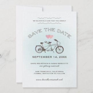 Anúncio de Save The Date de Bicicleta Tandem Azul