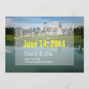 Anúncio de Save the Date de Casa de Lago com Dock