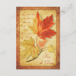 Anúncio de Save the Date de Casamento com Folhas d