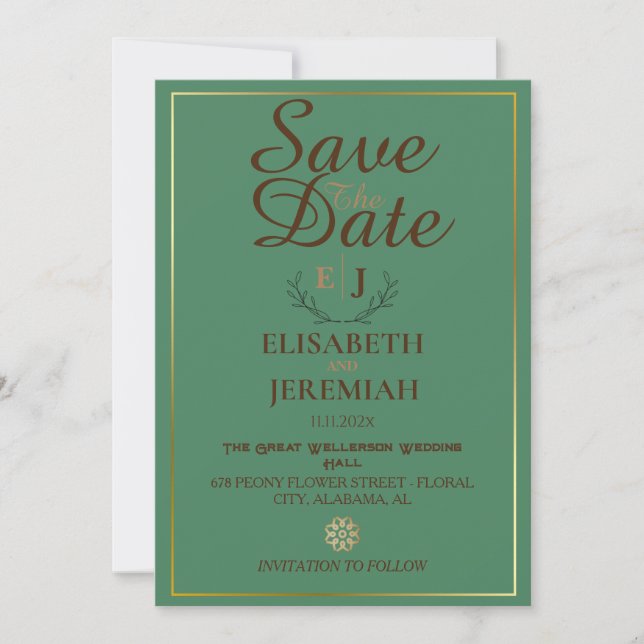 Anúncio de Save the Date de Casamento com Roteiro  (Frente)