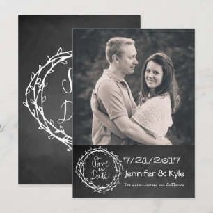 Anúncio de Save the Date de casamento com visual d