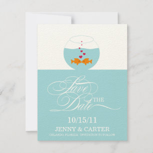 Anúncio de Save The Date de Casamento de Peixe Ado