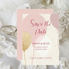Anúncio de Save The Date de Casamento Rosa Dourado