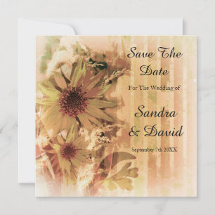 Anúncio de Save The Date de Girassol Vintage