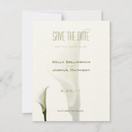 Anúncio de Save the Date de Lírio de Calla Branco