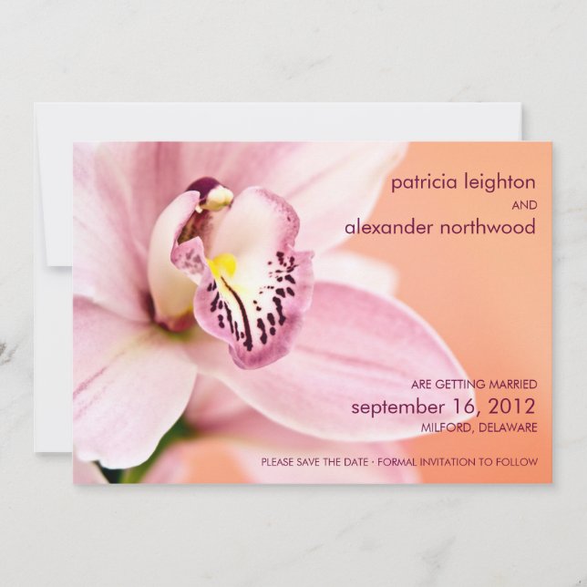 Anúncio de Save the Date de Orquídea (Frente)