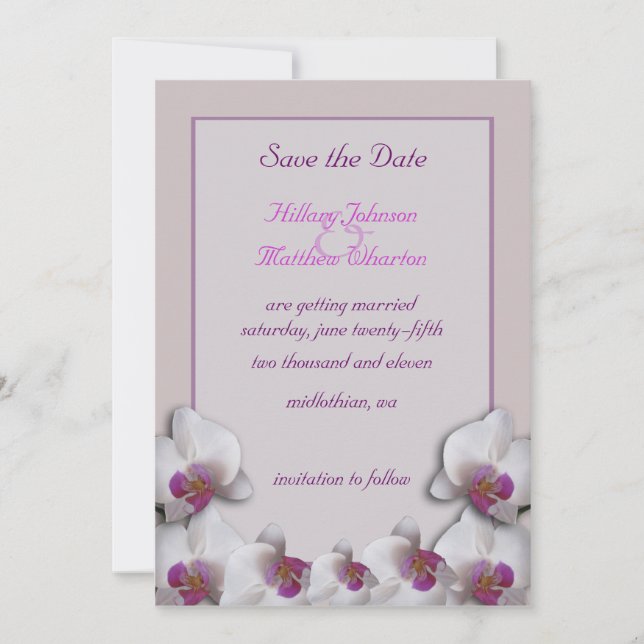 Anúncio de Save the Date de Orquídeas (Frente)