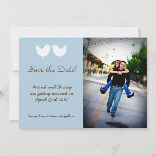 Anúncio de Save the Date de Pássaros do Amor 5x7 F