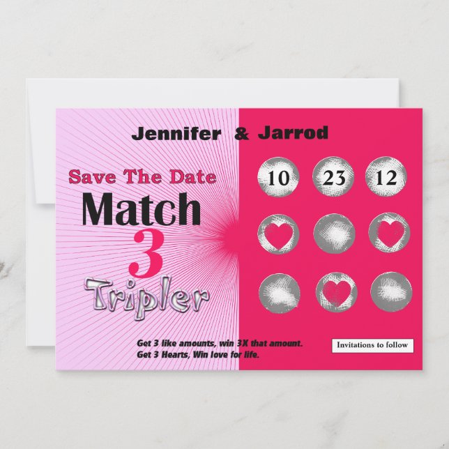 Anúncio de Save the Date de Raspadinha da Loto Div (Frente)