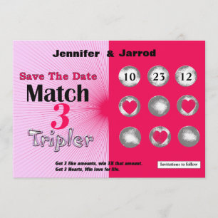Anúncio de Save the Date de Raspadinha da Loto Div