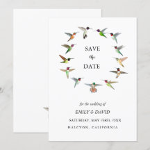 Anúncio de Save the Date do Casamento com Beija-fl