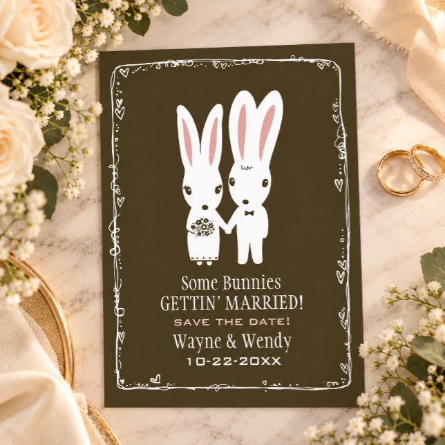 Anúncio de Save the Date do Casamento de Coelhinho (Criador carregado)