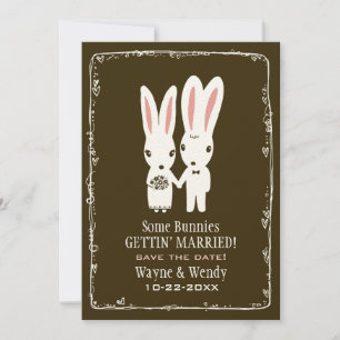 Anúncio de Save the Date do Casamento de Coelhinho
