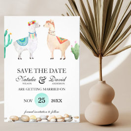 Anúncio de Save the Date do Casamento de Llamas Ca
