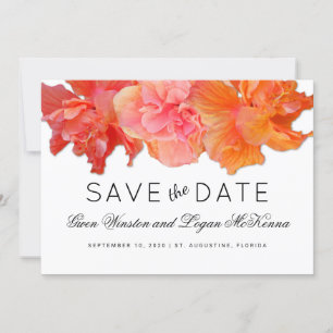 Anúncio de Save the Date do Grande Hibisco Laranja