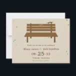 Anúncio de Save the Date do Nosso Banco de Casamen<br><div class="desc">Tão doce e irresistivelmente romântico,  esta coleção de casamento exclusiva e caprichosa,  O Nosso Banco de Casamento,  vai encantar cada convidado em seu casamento. Cor personalizada disponível mediante solicitação. Convites de casamento e coleção correspondente também estão disponíveis em berryberrysweet.com.</div>