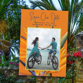 Anúncio de Save The Date do Passaro-do-paraíso Lar