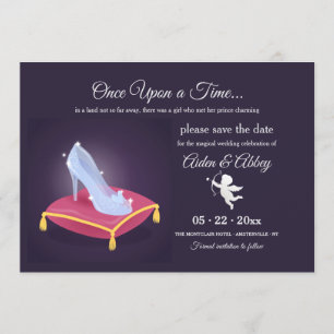 Anúncio de Save the Date do Sapato de Vidro