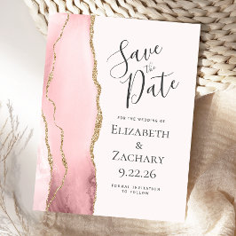 Anúncio de Save the Date em Ágata Moderna Bege Dou