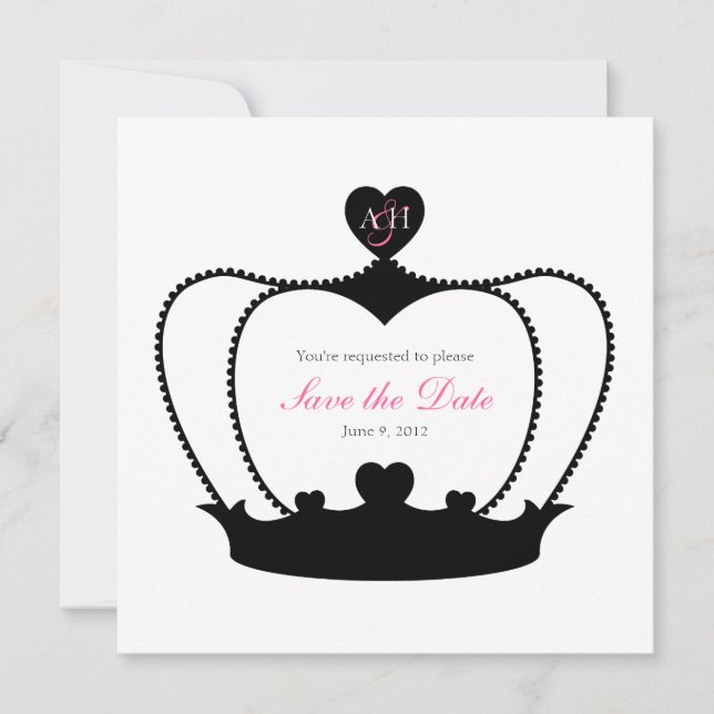 Anúncio de Save the Date em Preto e Branco com Mon (Frente)