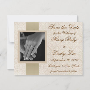 Anúncio de Save the Date em Renda de Marfim
