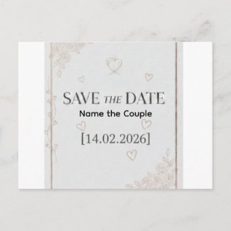 Anúncio de Save the Date em Rosa Dourado Elegante