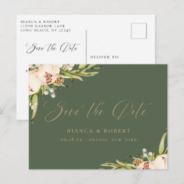 Anúncio de Save the Date Floral da Floresta Botâni