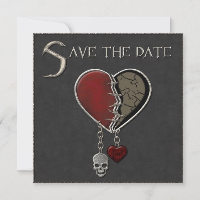 Anúncio de Save the Date Gótico - Convite (Frente)