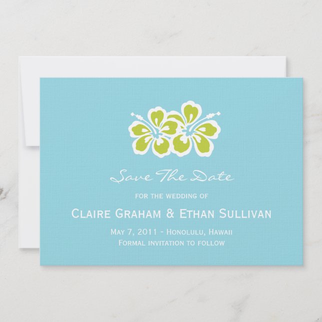 Anúncio de Save The Date Hibiscus Delight (Frente)