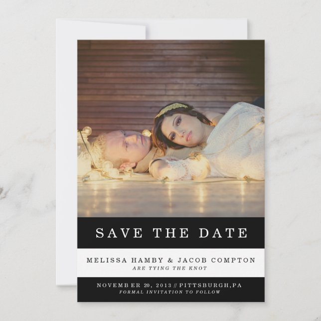 Anúncio de Save the Date Listrado (Frente)