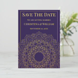 Anúncio de Save The Date Roxo Unidade em Flor