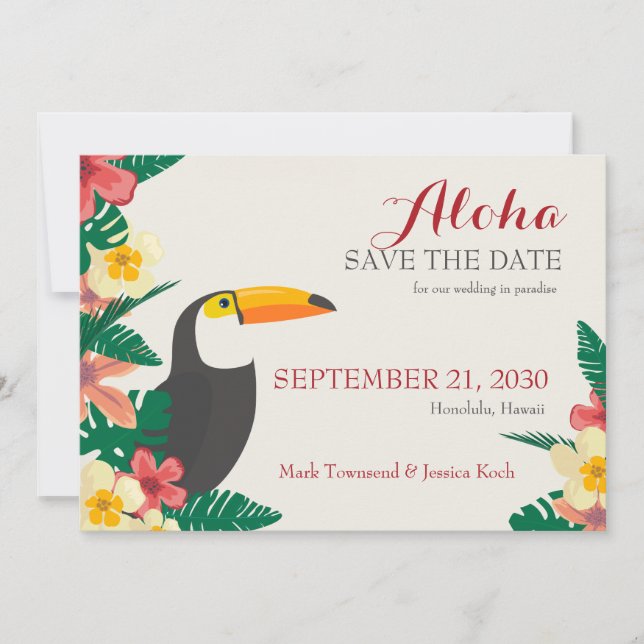 Anúncio de Save the Date Tropical (Frente)