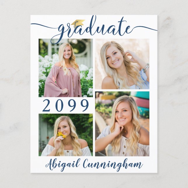 Anúncio de Script Azul do Formando de Orçamento 5  (Frente)