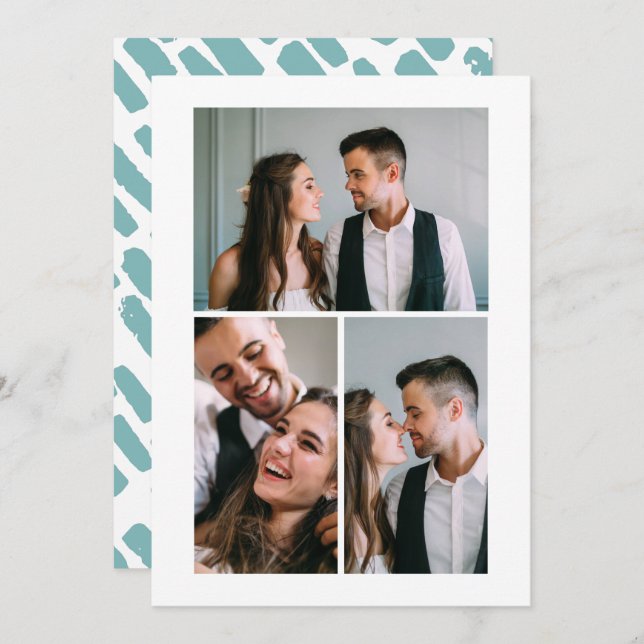 Anúncio de Três Fotos de Pós-Casamento (Frente/Verso)