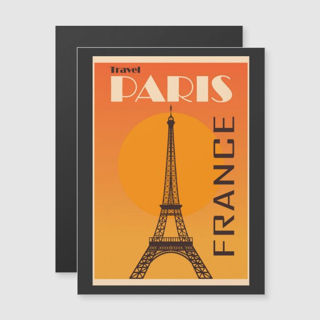 Anúncio de Turismo Antigo de Paris França (Frente/Verso)