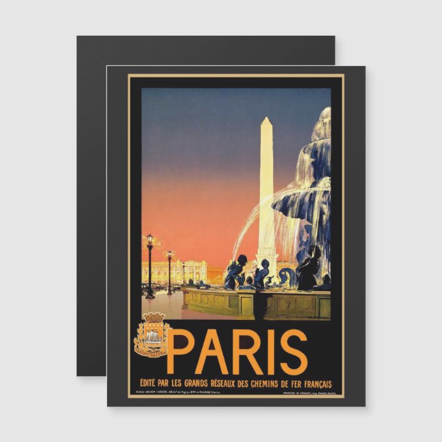 Anúncio de Turismo Vintage de Paris (Frente/Verso)