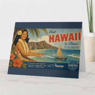 Anúncio de Viagem Havaiano em Estilo Vintage