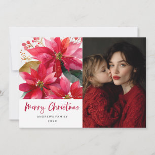 Anúncio Desenho de Poinsettia de Natal em Aquarela